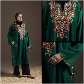 Kashmiri Aari Hand Embroidered Handwoven Merino Wool Pheran 12