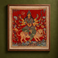 Srikalahasti kalamkari art wall hanging with goddess mata motif by ghanshyam sarode (47 x 44 in)