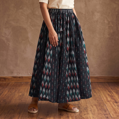 Pochampally Ikat 24 Kali Cotton Long Skirt 14