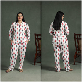 Pochampally Ikat Cotton Night Suit Set for Women 12
