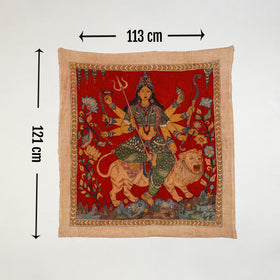 Srikalahasti kalamkari art wall hanging with goddess mata motif by ghanshyam sarode (47 x 44 in)