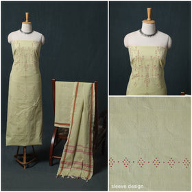 Handwoven Tangaliya Cotton 3pc Unstitched Dress Material Suit Set 13