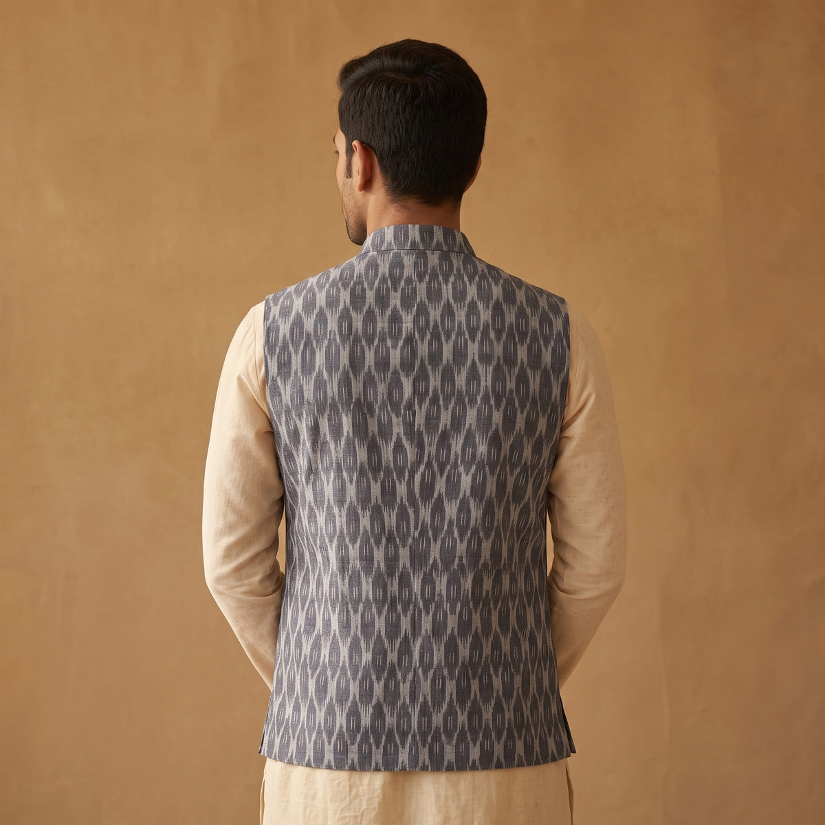 Pochampally Ikat Cotton Men Nehru Jacket 09