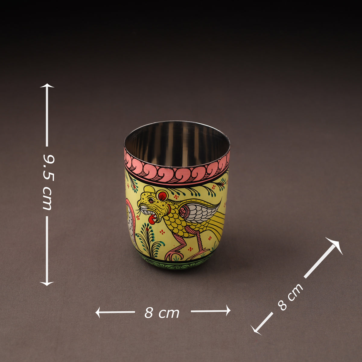 Odisha Pattachitra Handpainted Stainless Steel Glass 13