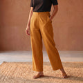 Elastic Waist Cotton Plain Palazzo for Women 42