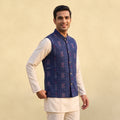 Sambalpuri Ikat Weave Cotton Men Nehru Jacket 11