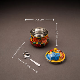 Bengal Patua Handpainted Stainless Steel Ghee Pot 11