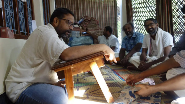 Yellow - pedana kalamkari printed natural dyed cotton