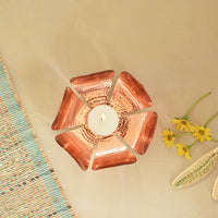 Petiole Copper Tea Light Holder