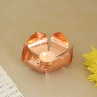 Petiole Copper Tea Light Holder