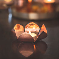 Petiole Copper Tea Light Holder