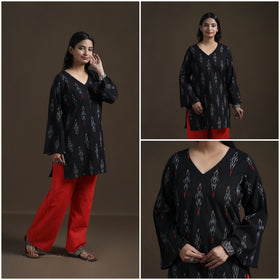 Pochampally Ikat Cotton Short Kurta for Women 21