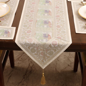 13pc Dining Table Linen Set in Brocade Banarasi Silk 06