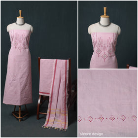 Handwoven Tangaliya Cotton 3pc Unstitched Dress Material Suit Set 14