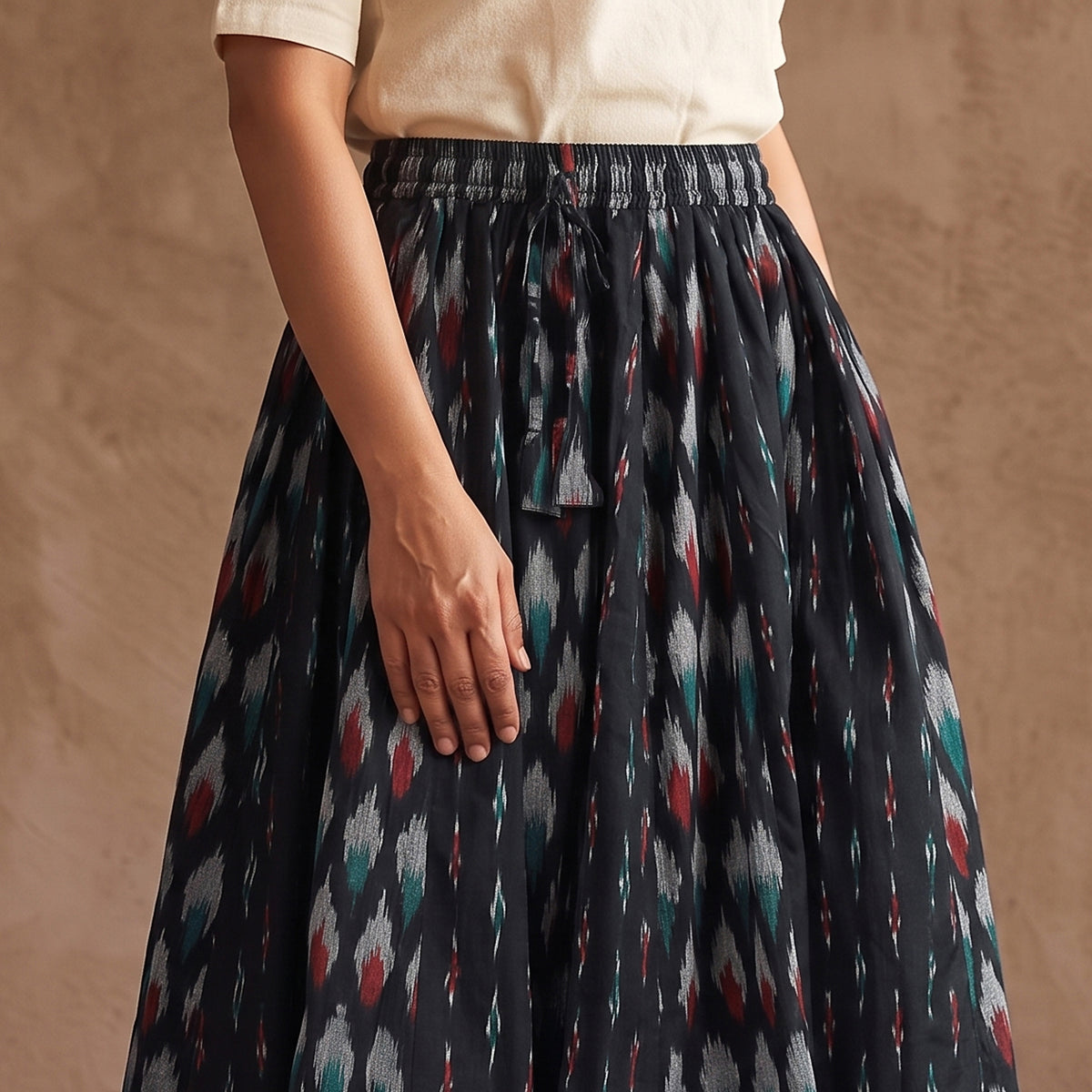 Pochampally Ikat 24 Kali Cotton Long Skirt 14