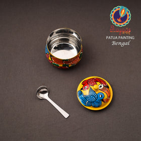Bengal Patua Handpainted Stainless Steel Ghee Pot 11