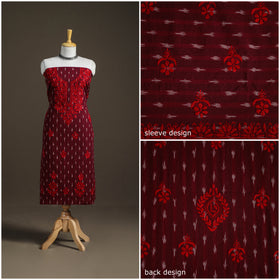 Lucknowi Chikankari Hand Embroidered Cotton Unstitched Kurta Material (2.5M) 14