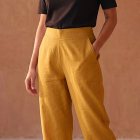 Elastic Waist Cotton Plain Palazzo for Women 10