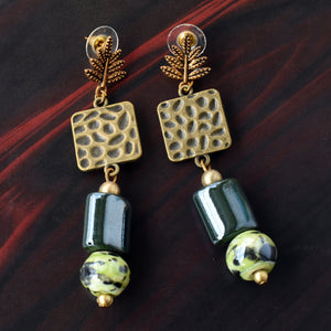 Bindurekha Green Stud Earrings