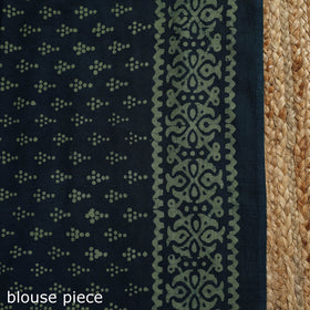 Green - mul cotton hand batik saree 13 - handcrafted