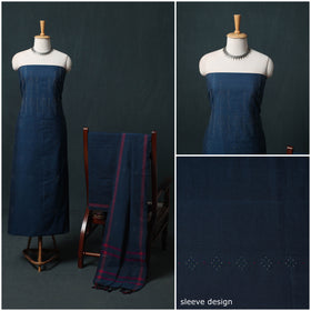 Handwoven Tangaliya Cotton 3pc Unstitched Dress Material Suit Set 15