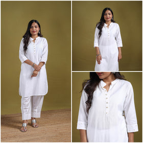 Sequin Work Flex Cotton Plain Straight Kurta with Pant Set for women 07