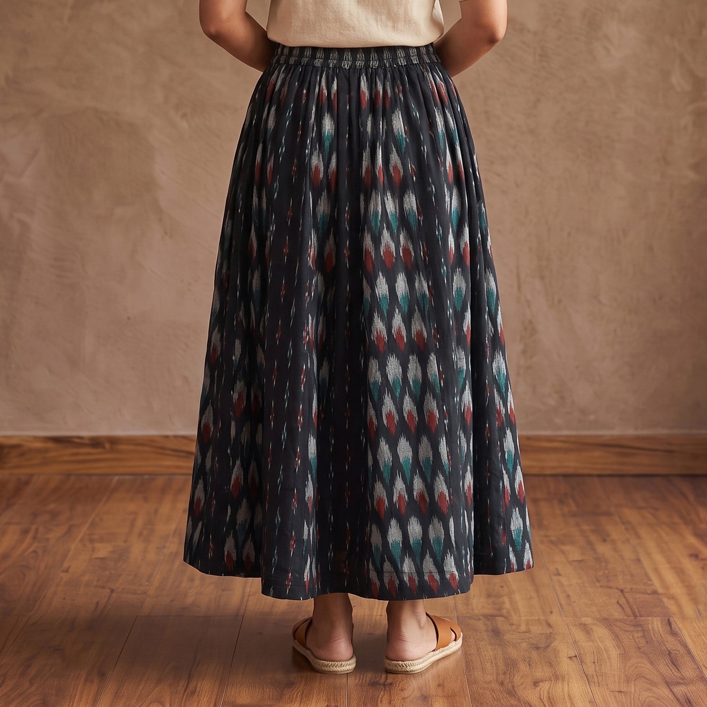 Pochampally Ikat 24 Kali Cotton Long Skirt 14