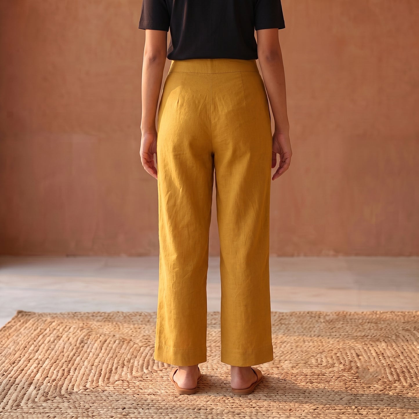 Elastic Waist Cotton Plain Palazzo for Women 10