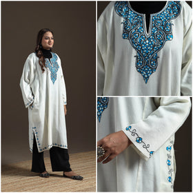 Kashmiri Sozni Hand Embroidered Handwoven Merino Wool Pheran 15