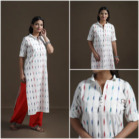 Pochampally Ikat Cotton Straight Kurta for Women 10