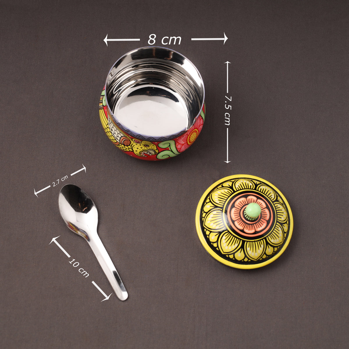 Odisha Pattachitra Handpainted Stainless Steel Ghee Pot 47