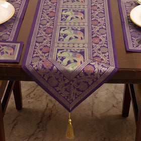 13pc Dining Table Linen Set in Brocade Banarasi Silk 07