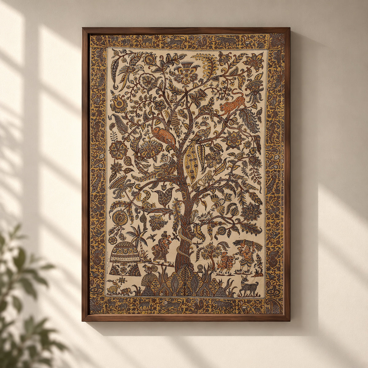 Kalamkari Art Wall Hanging with Tree of life Motif by Pitchuka Srinivas (72 x 60 in) 17