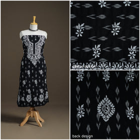 Lucknowi Chikankari Hand Embroidered Cotton Unstitched Kurta Material (2.5M) 17