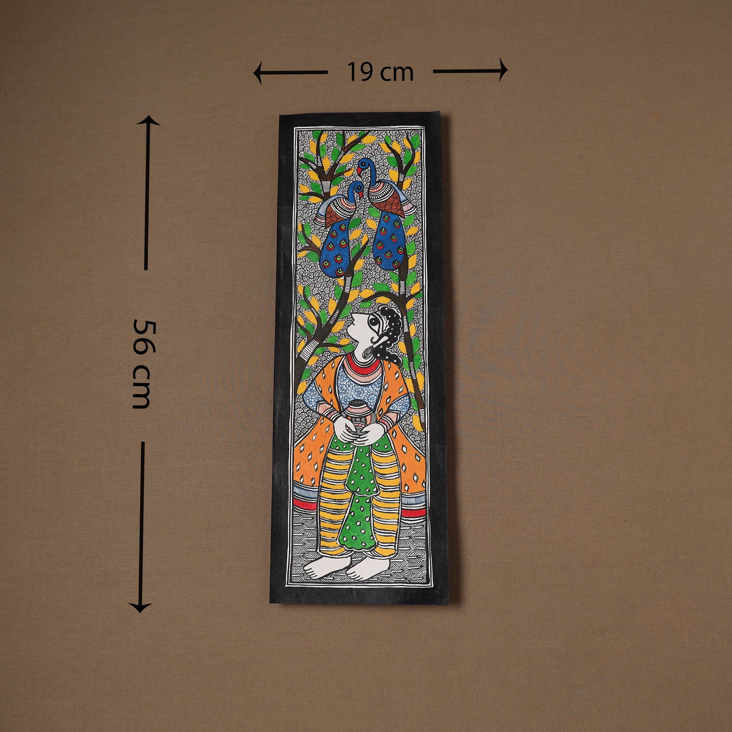 Handpainted Madhubani Painting by Santosh Paswan (22 x 7 in) 16