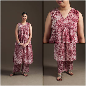 Hand Batik Print Cotton Straight Kurta with Palazzo Set for women 14