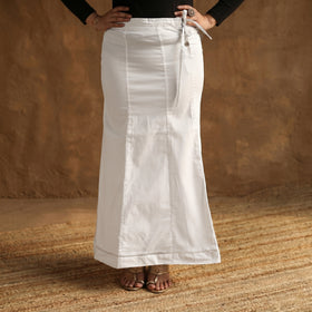White - Plain Woven Cotton Lycra Inskirt 01