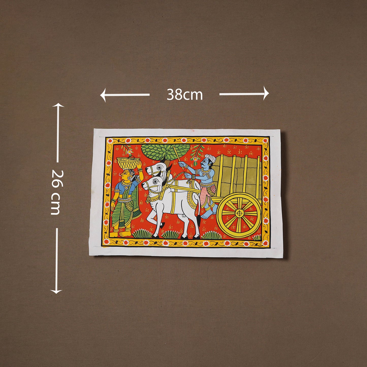Handpainted Cheriyal Scroll Painting by Dhanalakota Sai Kiran (10 x 15 in) 05