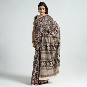 Designer Kalamkari Saree – Block Print & Pure Cotton