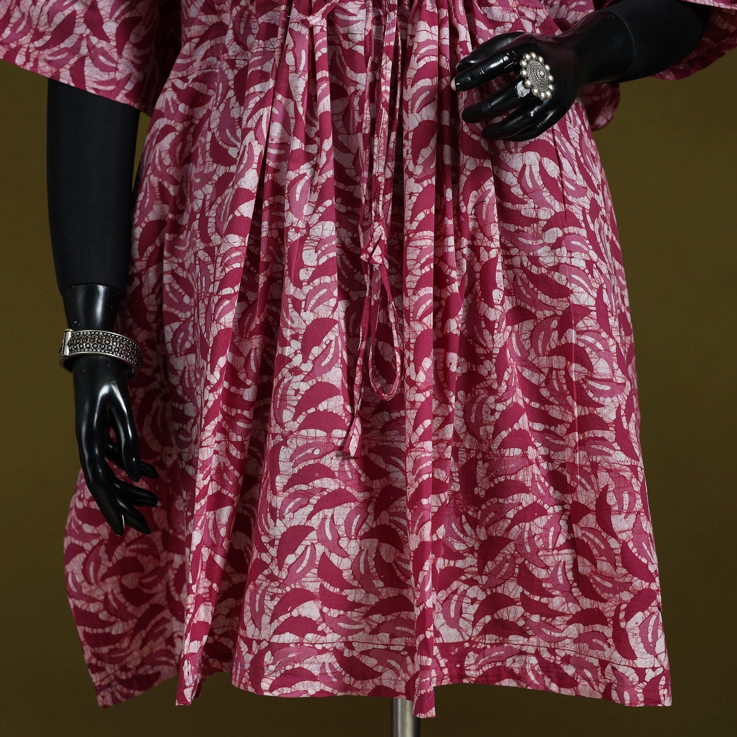 Hand batik cotton medium kaftan 50 - handcrafted