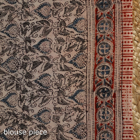 Black - natural dyed pedana cotton kalamkari saree 24