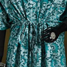 Hand batik cotton medium kaftan 51 - handcrafted