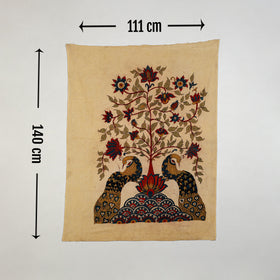 Srikalahasti Kalamkari Art Wall Hanging with Tree of life Motif by Ghanshyam Sarode (55 x 44 in) 19