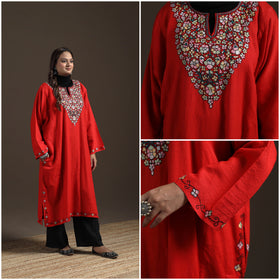 Kashmiri Sozni Hand Embroidered Handwoven Merino Wool Pheran 17