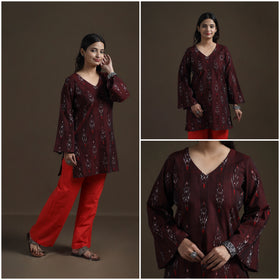 Pochampally Ikat Cotton Short Kurta for Women 24
