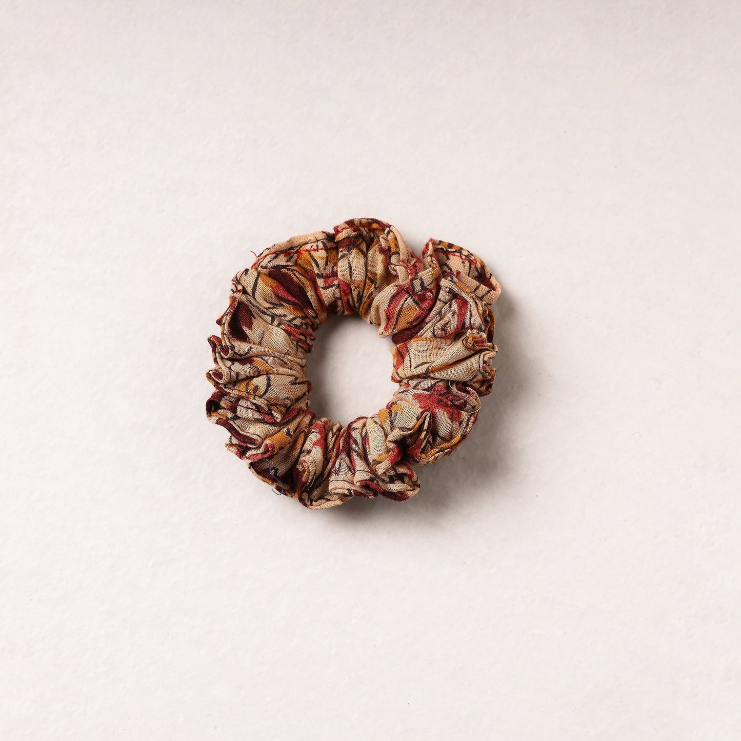   Kalamkari Block Printed Cotton Elastic Rubber Band/Scrunchie 