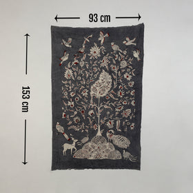 Srikalahasti Kalamkari Art Wall Hanging with Tree of life Motif by Ghanshyam Sarode (60 x 36 in) 20