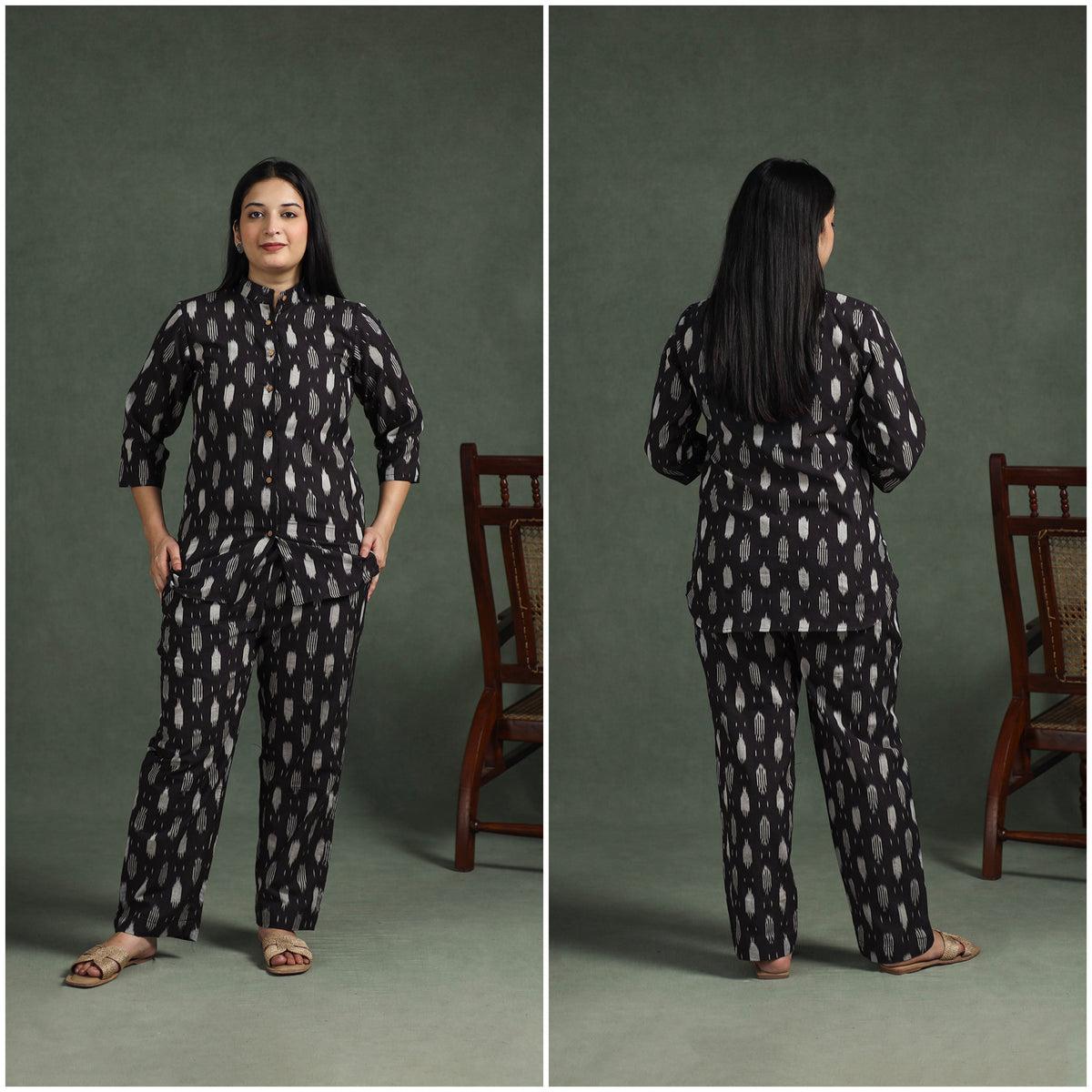 Pochampally Ikat Cotton Night Suit Set for Women 01