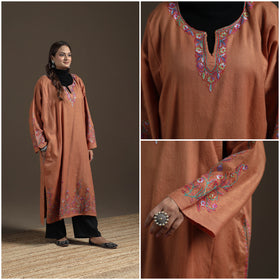 Kashmiri Sozni Hand Embroidered Handwoven Merino Wool Pheran 19