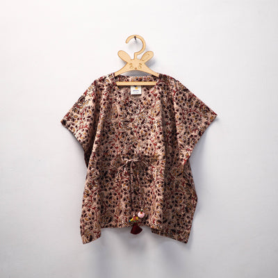 Beige - kalamkari cotton kids kaftan (3-4 years) 43